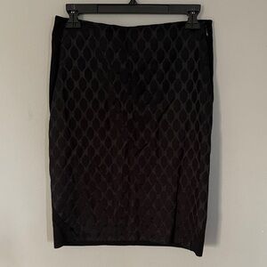 Chic Black Textured Pencil Skirt DVF Diane Von Furstenberg Size 8